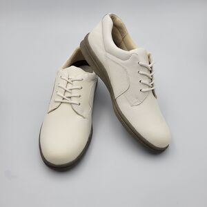 Vintage 50s 60s Scho-Ped Dr. Scholls White Leather Bucks Dress Shoes Women 6.5 M
